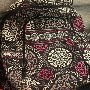 Vera Bradley Black and Pink Patterned Backpack